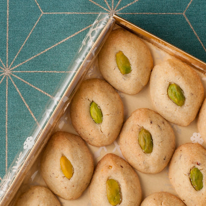Fragrant Kourabiedes (All-butter biscuits with pistachio and cardamom)