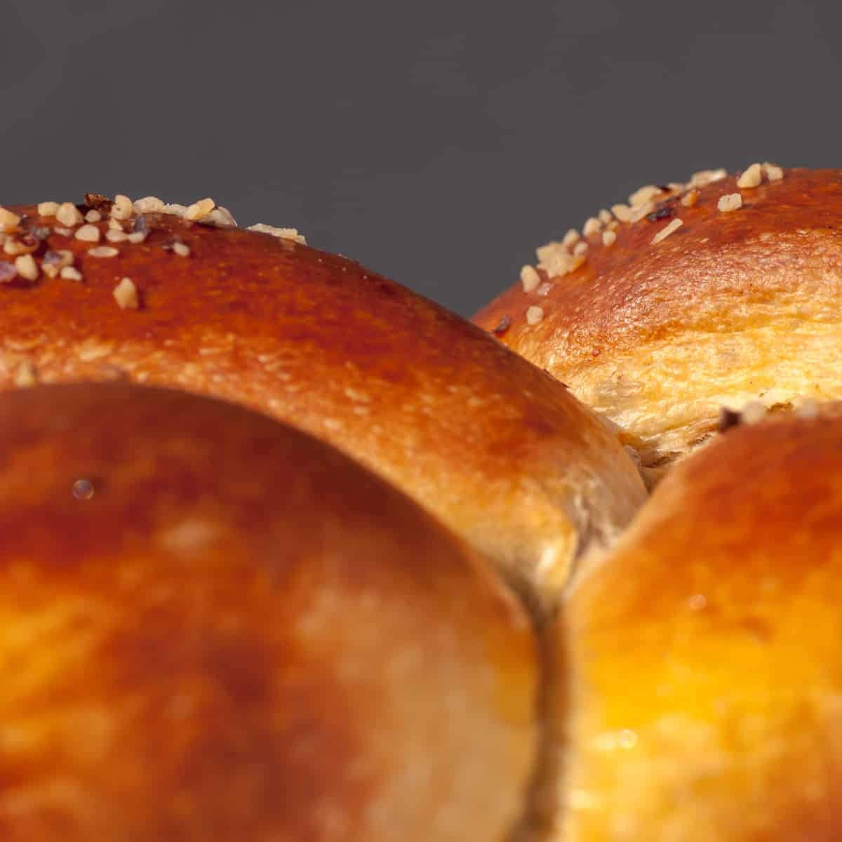 Close up of Milk Chocolate Praline Tsoureki (Greek Easter Bread)