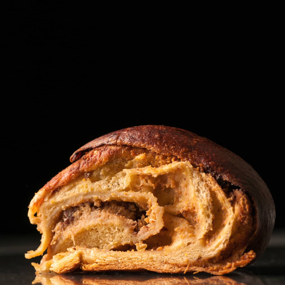 Pumpkin Ganache Halloween Tsoureki (Sweet Spiced Brioche with pecans)