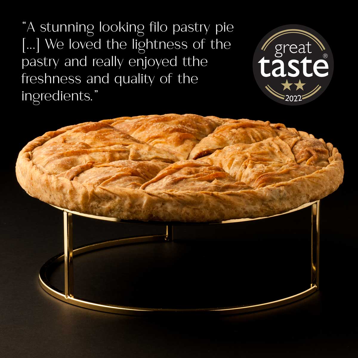 Award-winning vegetarian spanakopita filo pastry pie