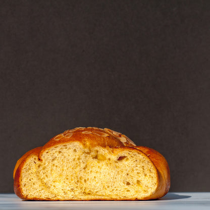 Crumb of Traditional Tsoureki (Sweet Spiced Brioche)